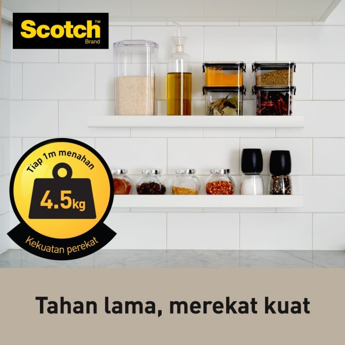 

3M Scotch Double Sided-Mounting Tape, Strong,1M Menahan Hingga 4.5Kg