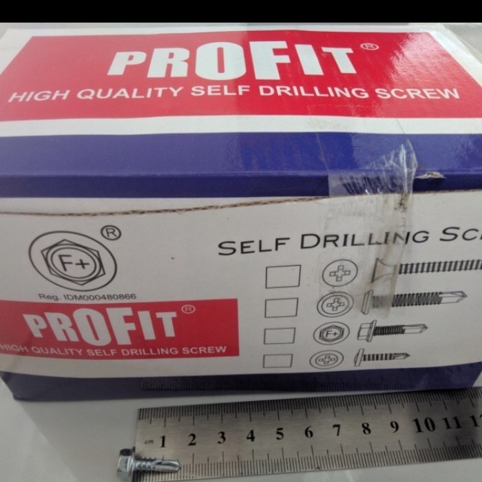 Skrup baja ringan / baut baja ringan merek profit fn uk 10 x 16 1000pc