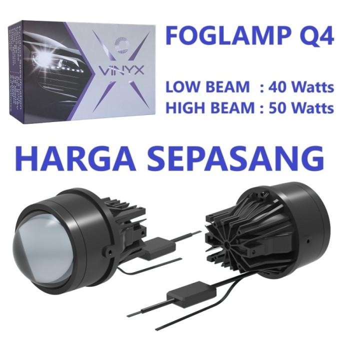 Foglamp Projector Vinyx Q4 LED Projie BiLED Lampu Kabut Mobil 3 Inch