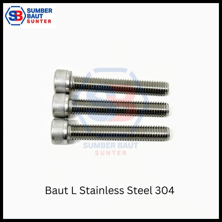 TERMURAH M8X120 BAUT L STAINLESS SS 304 HEX HEAD SOCKET SCREW 8 X 120 