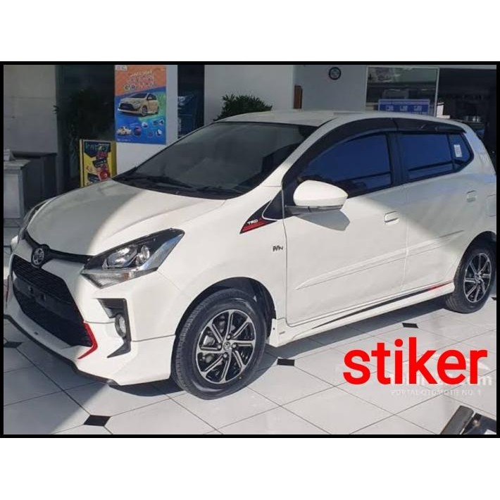 GRATIS ONGKIR STIKER DEPAN SPION MOBIL TOYOTA AGYA TRD S WARNA HITAM CUTTING STICKER 