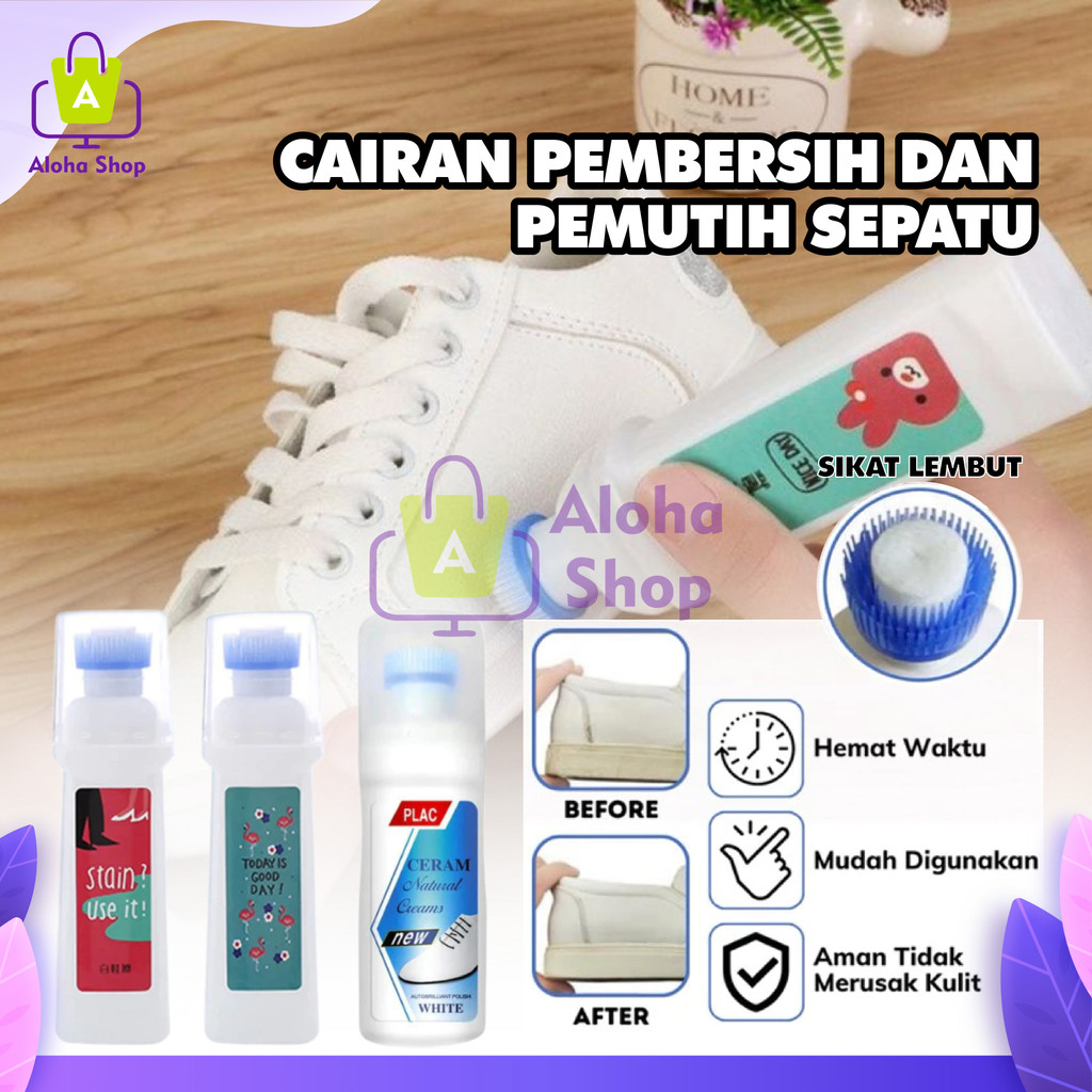 AS Cairan Pembersih dan Pemutih Sepatu Putih / Shoe Cleaner / Semir Ajaib Penghilang Noda