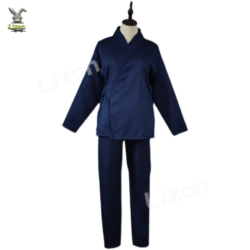 Anime My Dress-Up Darling Wakana Gojo Kostum Cosplay Set Kimono Biru Tua Pakaian Kerja Pakaian Rumah
