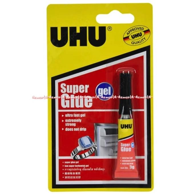 

UHU Super Glue Ultra Fast Gel Extremely Strong Transparan 3gr