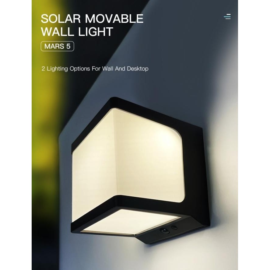 Audalux Lampu Dinding Solar Wl-18 Pilar Light /Lampu Taman Solar Led
