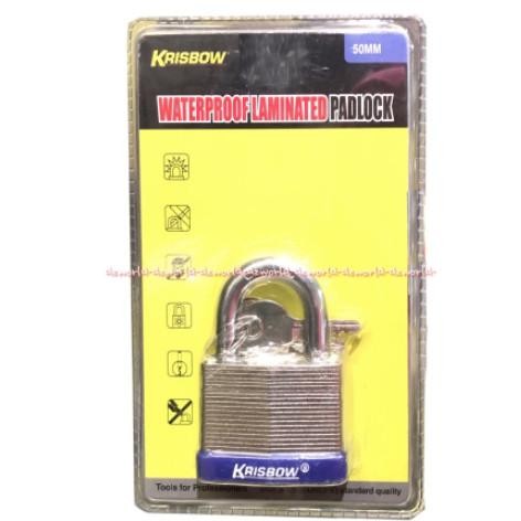 

Krisbow Waterproof Laminated Padlock Gembok Anti Karat 50mm
