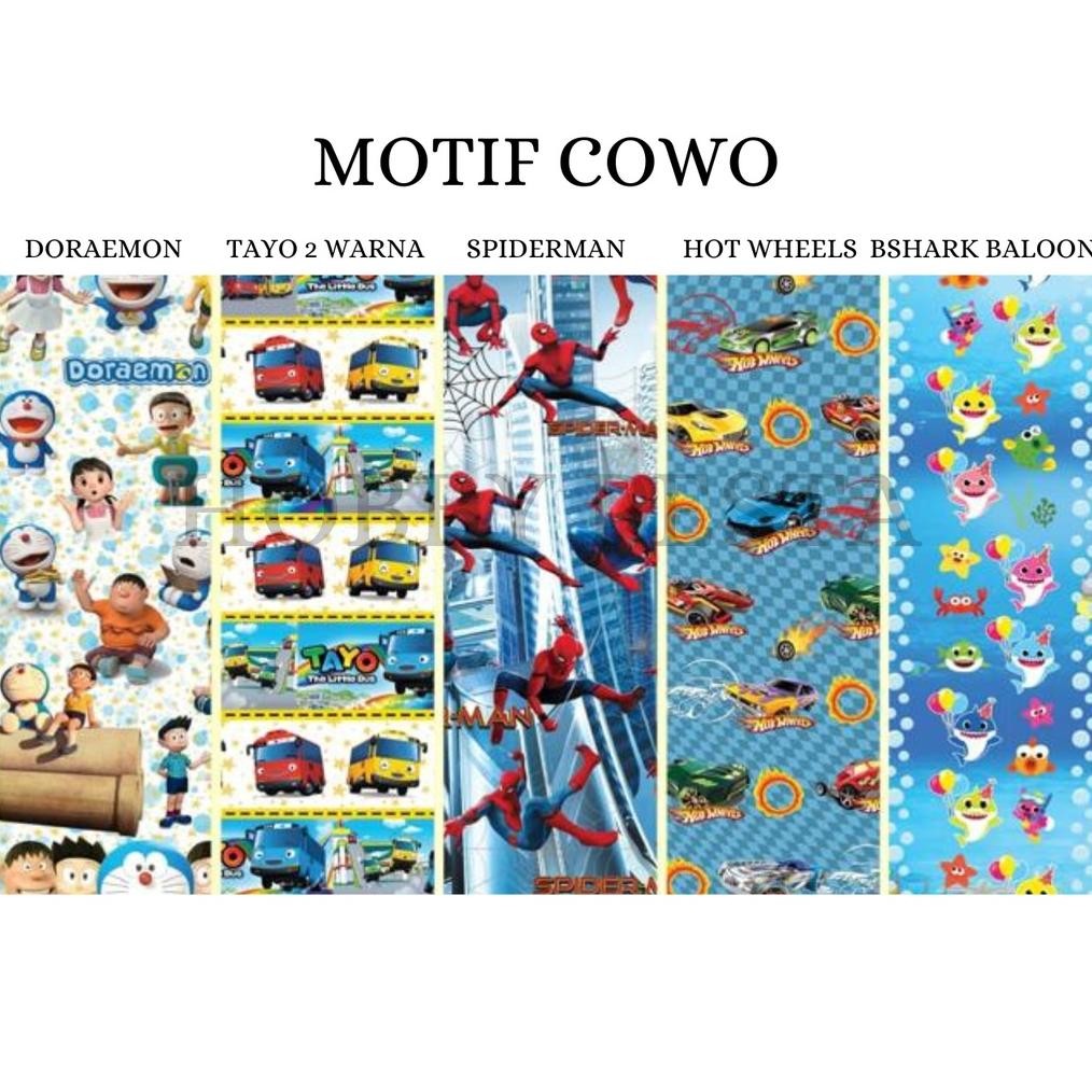 

[ECER] KERTAS KADO MOTIF KARTUN COWO / GIFT WRAPPING PAPER