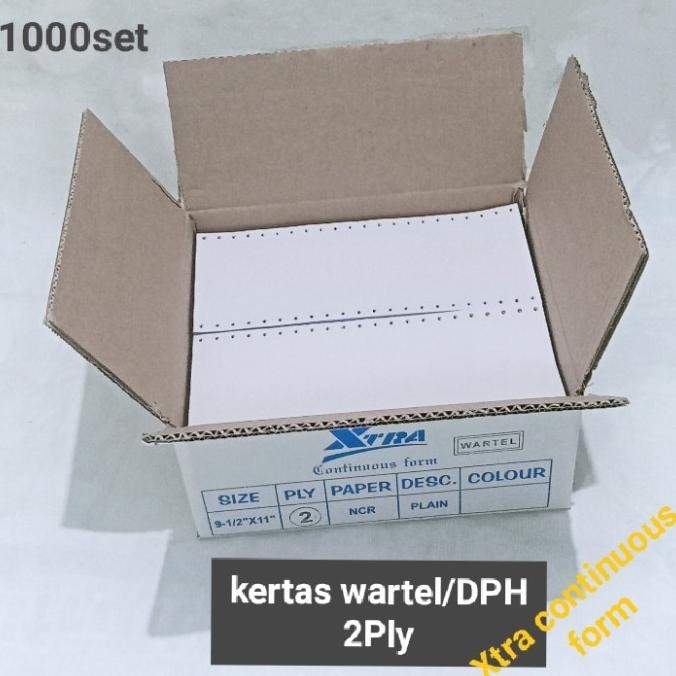 

TERBARU - kertas wartel 2ply double pin hole continuous form seperempat letter