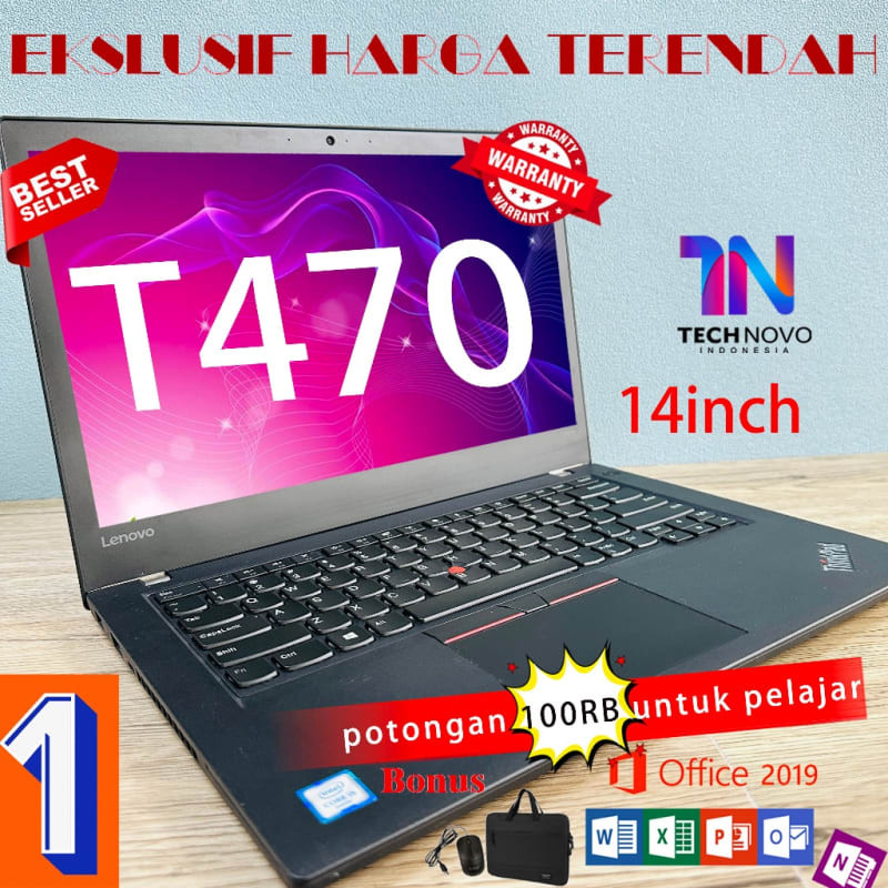 Lenovo Thinkpad Laptop T470 T470S T480 T480S T490 T490S core i5 /i7 Generasi 6/7/8  RAM 8G/16G SSD 2