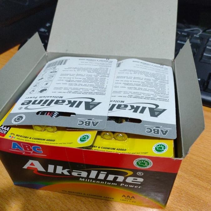 Baterai Alkaline ABC (AAA/A3) 1 box isi 24 pad = 48 baterai original