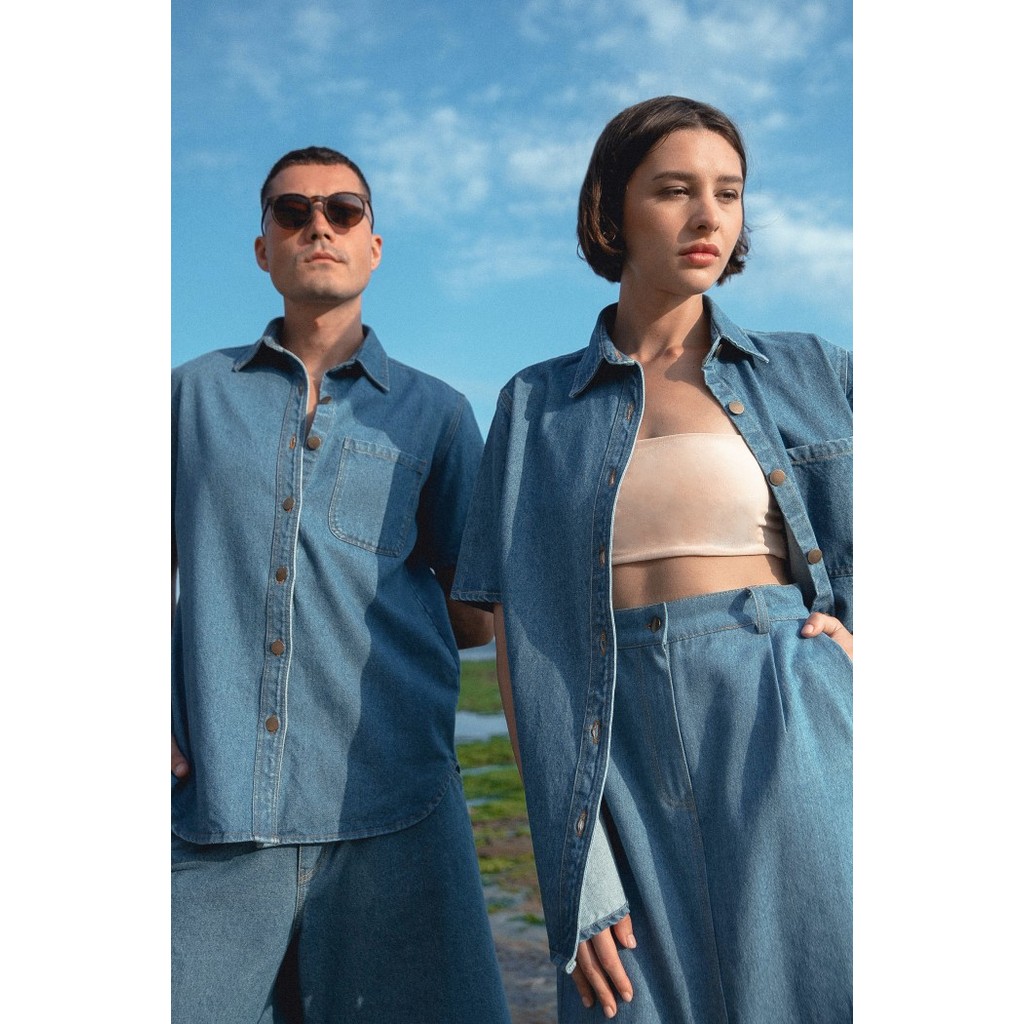 Kivee - Paloma Shirt Denim (Unisex) / Kemeja Denim Wanita / Kemeja Denim Pria