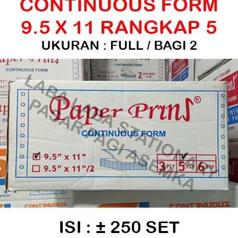 

Continuous Form Merk Paper Print 9.5x11 5 ply