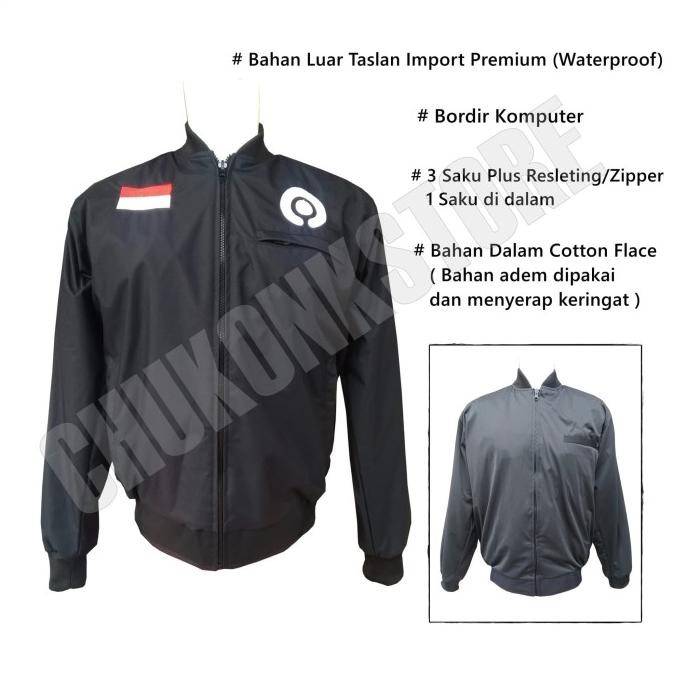 Grosir Jaket Gojek Bomber Waterproof - Logo Gojek Bordir Mix Scootlite Fosfor - Hijau Muda, Xl