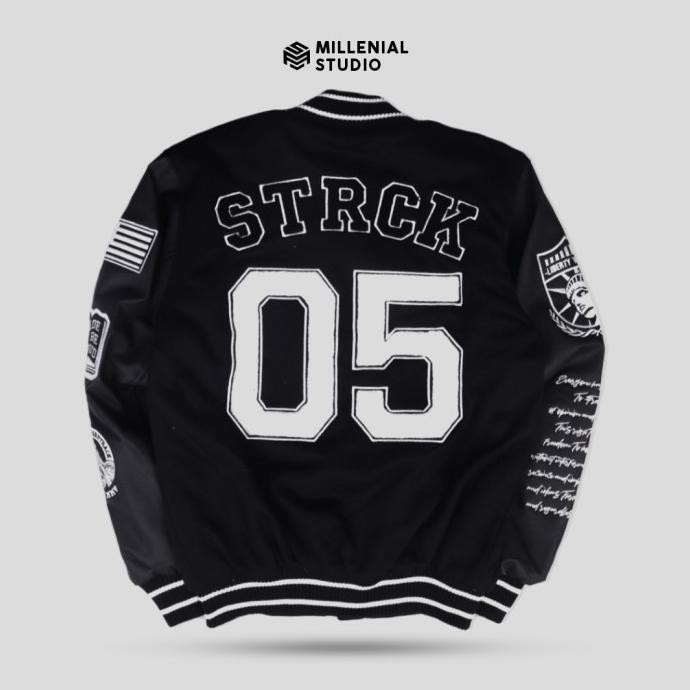 Murah Varsity Jacket Liberty Black Jaket Varsity Vintage Kulit Original