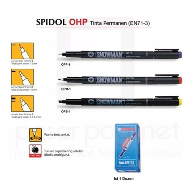 

Best Seller Spidol permanent Snowman OHP OPF OPM Pulpen snowman pen snowman