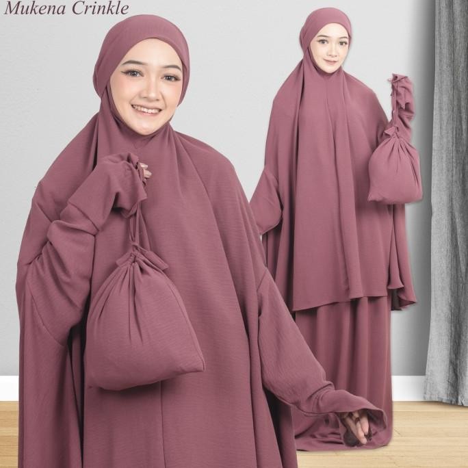 MUKENA LENGAN CRINKLE JUMBO / MUKENA UMROH CRINKLE AIRFLOW