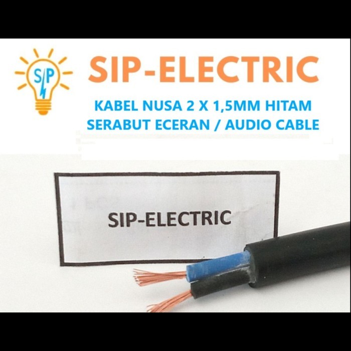 TERBARU KABEL NUSA NYYHY 2X1.5 MM HITAM ECERAN / NUSA NYYHY 2X1,5MM
