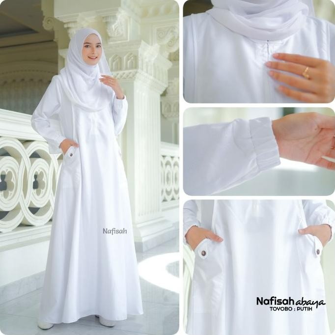 GAMIS PUTIH WANITA BAHAN TOYOBO ORIGINAL / GAMIS UMROH / NAFISAH ABAYA
