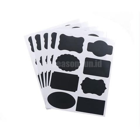

KF470 Chalkboard Labels 8 Diferent Shape - Label Hitam 8 Bentuk (1sheet) GRATIS ONGKIR