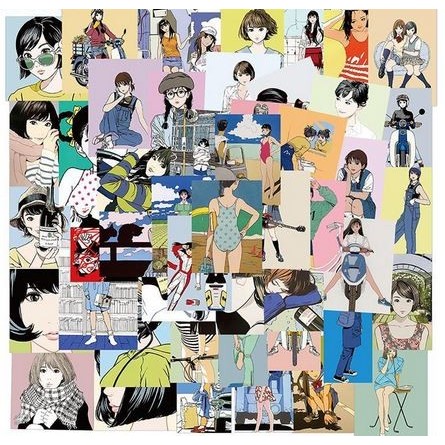 

ZU340 Girl Retro Paper Sticker (10pcs) PROMO
