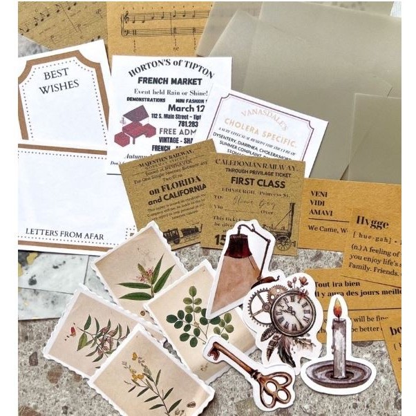 

DO820 Vintage Aesthetic Journal Kit - Dekorasi Vintage Bujo Ver_07 (40pcs) GRATIS ONGKIR