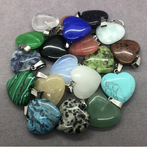 

HN311 Natural Stone Love Shape Pendant 0,6X2cm - Liontin Bentuk Hati BIG SALE