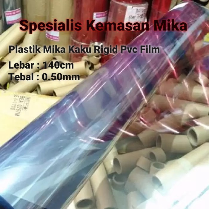 

PTC Plastik Mika Kaku Rigid PVC Super Clear Lebar 140cm Tebal 0.50mm.
