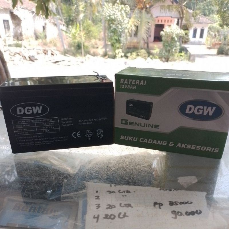Jlelectro Baterai Aki Kering Dgw 12V 8Ah Sprayer Elektrik