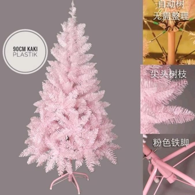 Pohon Natal PCV Pink dan merah  hiasan Natal Christmas Tree Besar