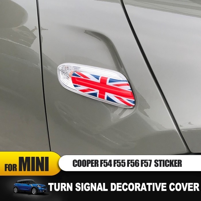 Stiker Cover Fender Lampu Sein Mobil Union Jack Untuk Mini Cooper