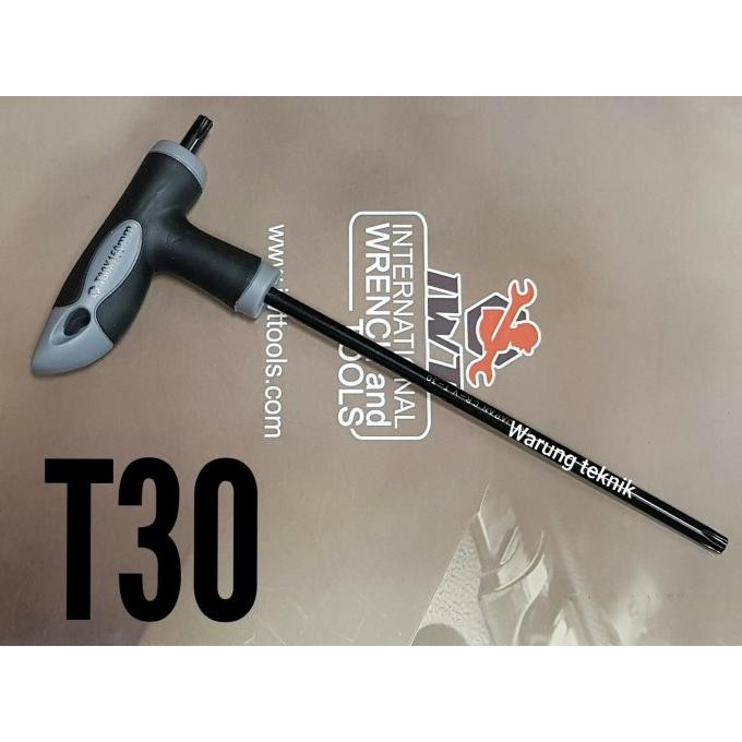 Iwt T Handle Tamper Torx Key Kunci L Bintang Bolong Gagang Karet T30 Restock