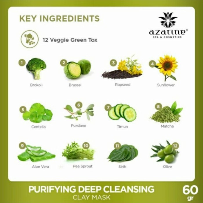 Clay Mask. Masker Wajah. Azarine Purifying Deep Cleansing Clay Mask