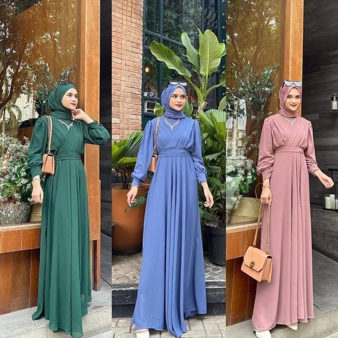 GAUDY MAXI DRESS WANITA LONG DRESS CERUTY BABYDOLL THERESSA DRESS