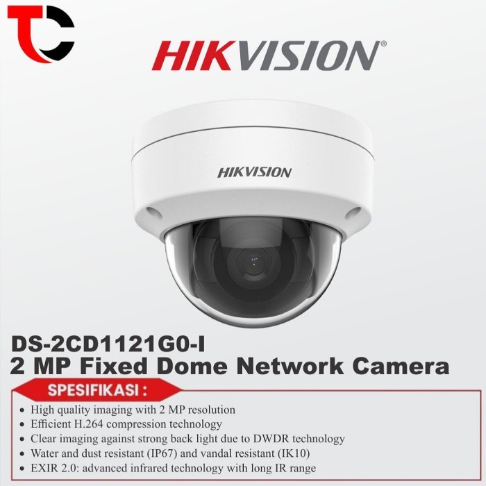 IP CAMERA HIKVISION 2MP DS-2CD1121G0-I FIXED DOME CAMERA