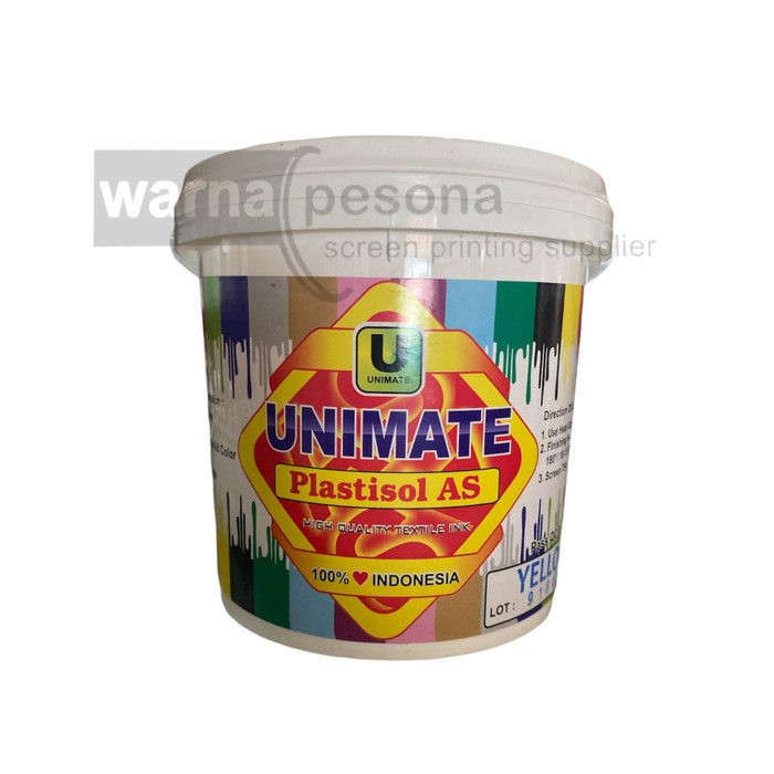 

TERMURAH - Cat Tinta Pasta Sablon Plastisol Unimate Yellow 1 Kg