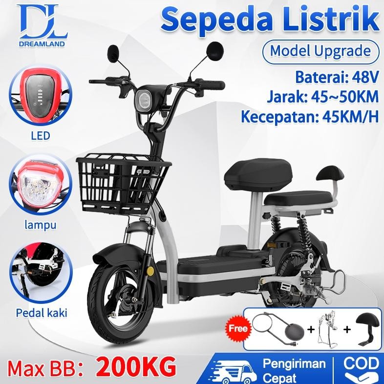 DL sepeda listrik dewasa Sepeda Motor Listrik 48v 12ah sepeda listrik Dengan Pedal