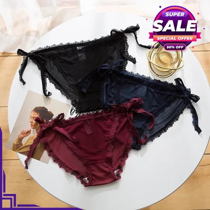 WANITA CD TRANSPARAN LACEY TALI THONG RENDAH PINGGANG BY SISTER TWINS STORE KUALITAS BERKELAS !!