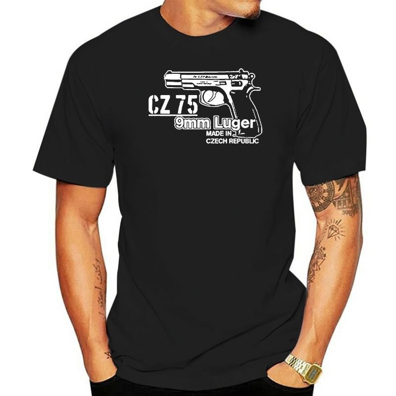 2024 Obral Mode Cz 75 9Mm Luger Pistol Senjata Sniper Czech Handgun Automatic Military Gun Tee Shirt