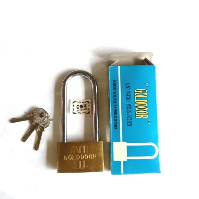 Peter - Gembok Kuningan Golddoor Biru 60 Mm Leher Panjang