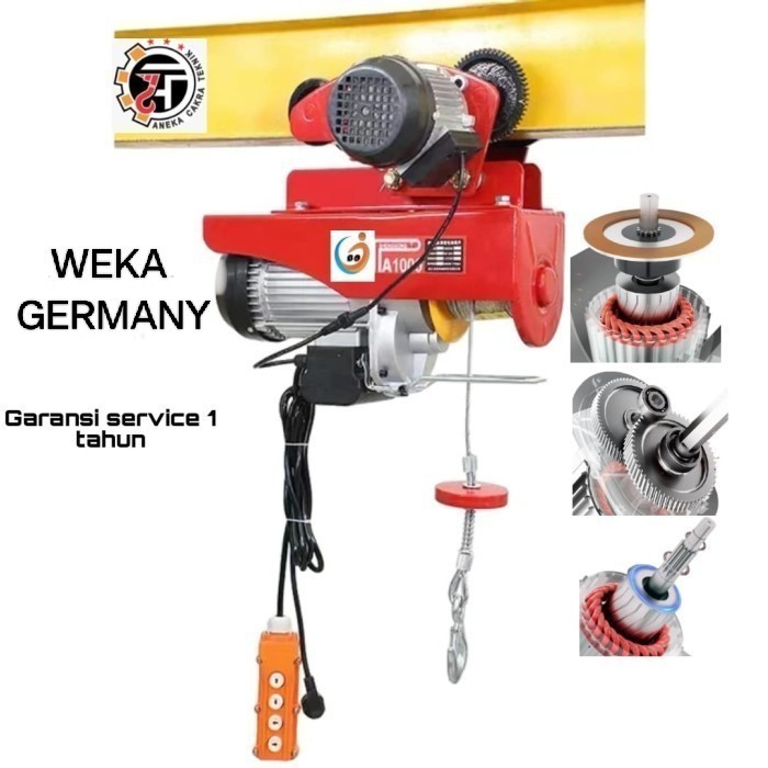 Electric hoist PA1000 x 20 meter (plus trolly) WEKA GERMANY 220v