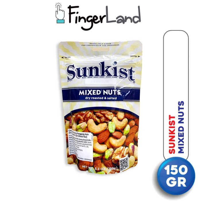 

DISKON SUNKIST Dry Roasted & Light Salt Mixed Nuts 150 gram Kacang Panggang