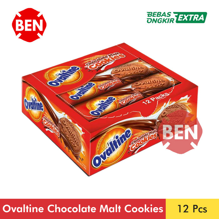 

TERBARU Ovaltine Chocolate Malt Cookies 1 Pak 12 Pcs Biskuit Coklat Cokelat