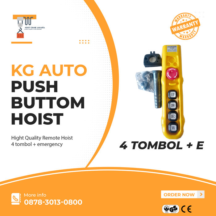 Remote Control Hoist Push Button Hoist 4 Tombol Single Speed