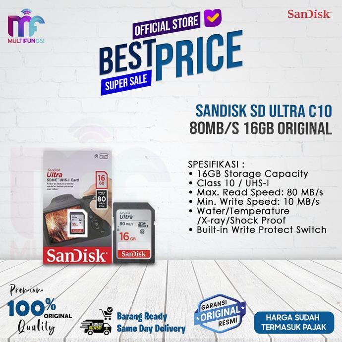 

SanDisk SD Ultra C10 80MB/s 16GB Original