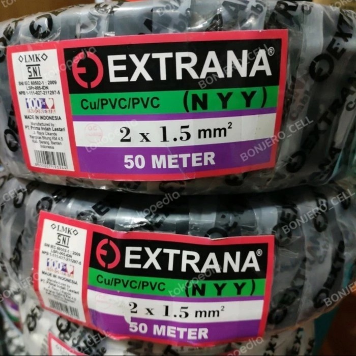 TERBARU - KABEL LISTRIK NYY EXTRANA 2 X 1,5 MM TEMBAGA TUNGGAL