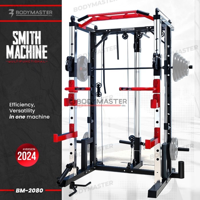 BODYMASTER Smith Machine BM-2080 - Squat Power Rack Bench Press Cable