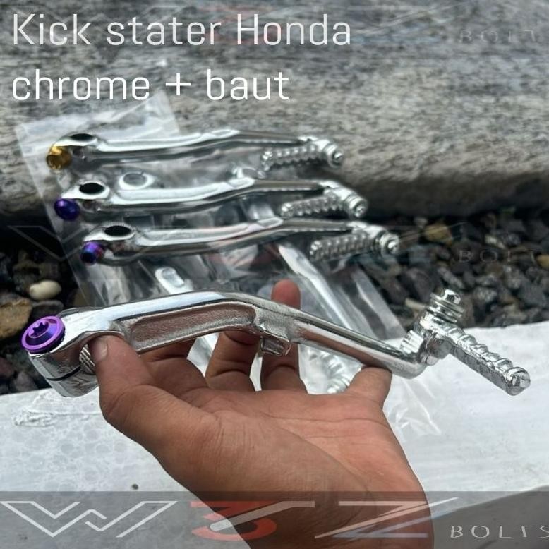 Murah Engkol Chrome By W3Rz + Baut Probolt Titanium Vario Beat Scoopy Kick Stater Chrom Honda Matic 