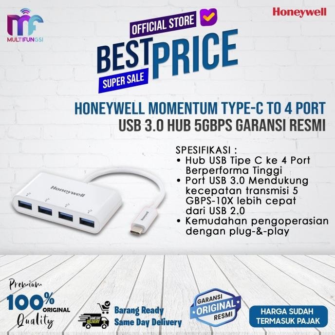 

Honeywell Momentum Type-C to 4 Port USB 3.0 Hub 5Gbps Garansi Resmi