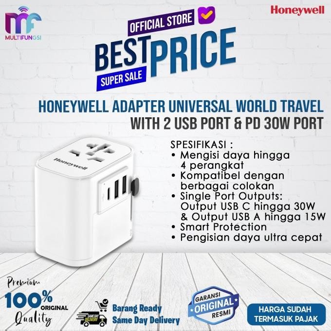 

Honeywell Adapter Universal World Travel with 2 USB Port & PD 30W Port