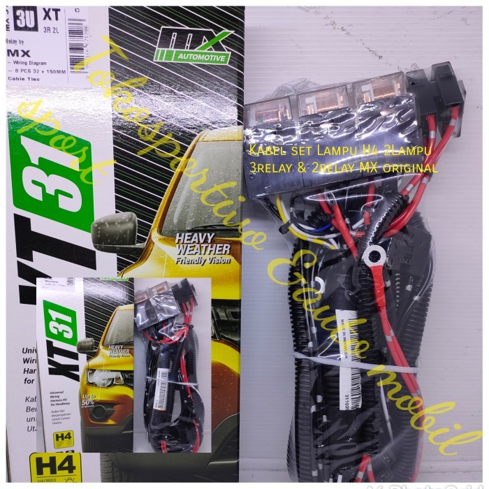 KABEL RELAY SET LAMPU KABEL SET H4 MX 3RELAY 2RELAY 2LAMPU MX ORI